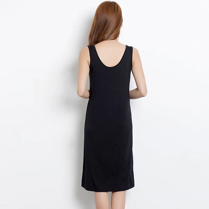 Sling Skirt Women's Nightgown 2021 Summer Vest Skirt 40s Modal Black Dress Nightdress Homewear Sleep Tops Sexy Nightwear