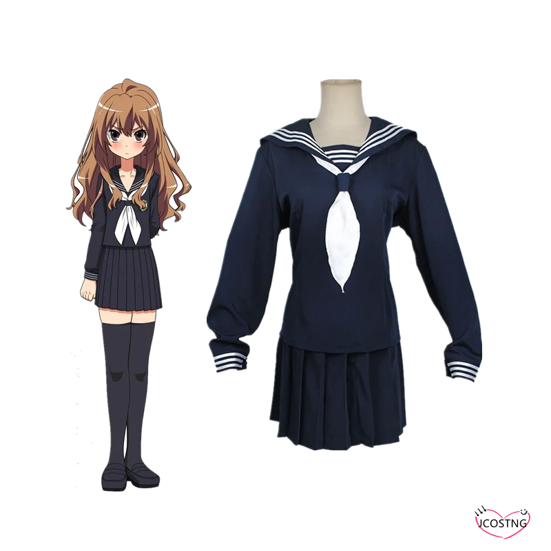 Аниме Косплей Костюм Toradora! Aisaka Taiga JK униформа для девочек матросский костюм