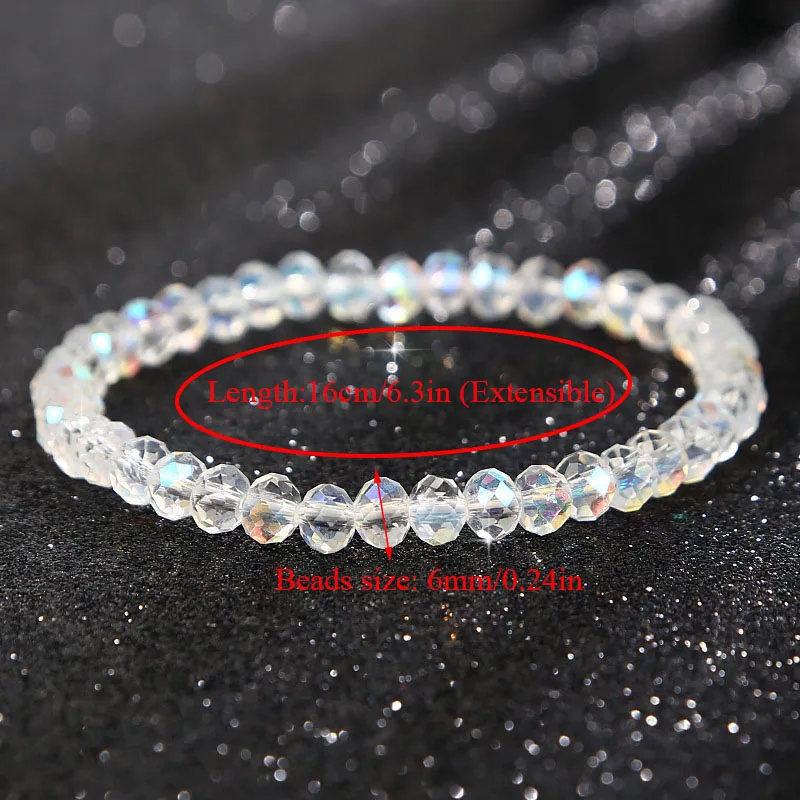 New Artificial Austria Crystal Bracelet Fashion Shiny Stone Beads Elasticity Rope Strand Bracelets for Women Jewelry | Украшения и