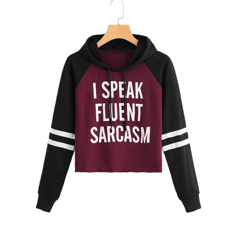 Женский свитшот в полоску с длинным рукавом и надписью|Женские толстовки