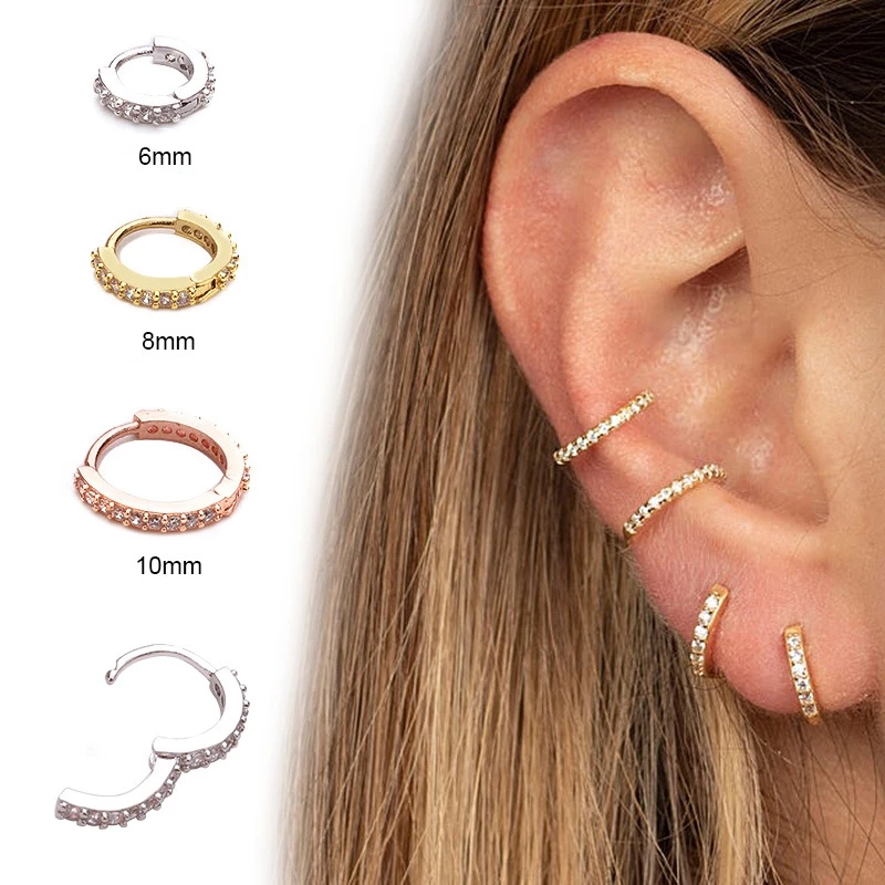 

XIAOBOACC 1Pc Women's Earrings 2021 Trend Korean Fashion Micro Inlay Zircon Ear Cuffs Clip Earrings Hoop Earrings