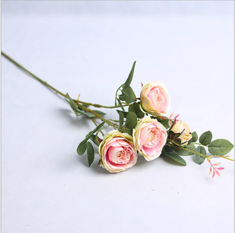 

93 CM A Bunch of 6 Heads Artificial Flower Peony Tea Rose Fake Flowers For Diy Living Room Home Decoration Party Wedding Decor