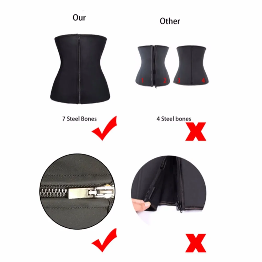 

Corset Body Shaper Latex Waist Trainer Zipper Underbust Slim Tummy Waist Cincher Slimming Briefs Shaper Belt Shapewear Women
