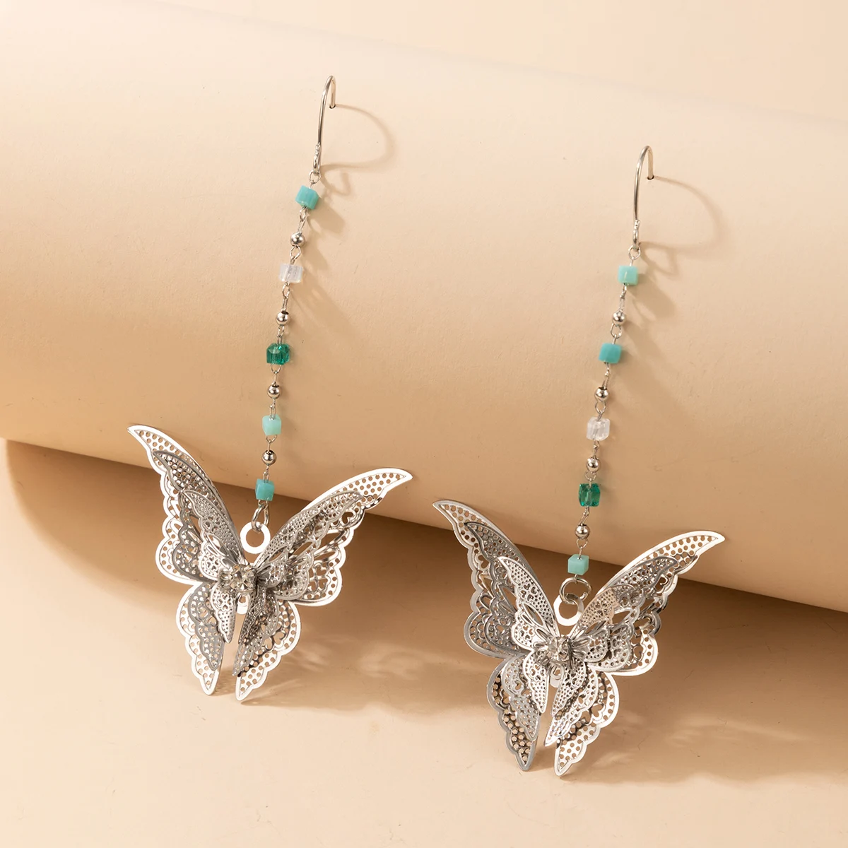 

HuaTang Bohemian Butterfly Dangle Earrings for Women Colorful Bead Tassel Earrings Charm Handmade Party Jewelry Drop Shipping