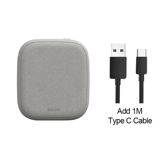 Gray Add Type C Xiaomi SOLOVE 10000 мАч QI беспроводной внешний аккумулятор 10000 мАч Внешний аккумулятор быстрая зарядка для huawei samsung iPhone X XR XS MAX 8 Plus - Цвет: Gray Add Type C