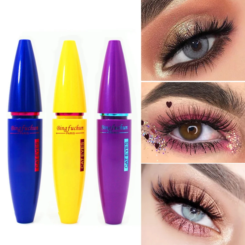 1pc Black Fiber Lash Mascara waterproof anti sweat Curling Lengthening Thick Waterproof Colossal mascara TSLM1 |
