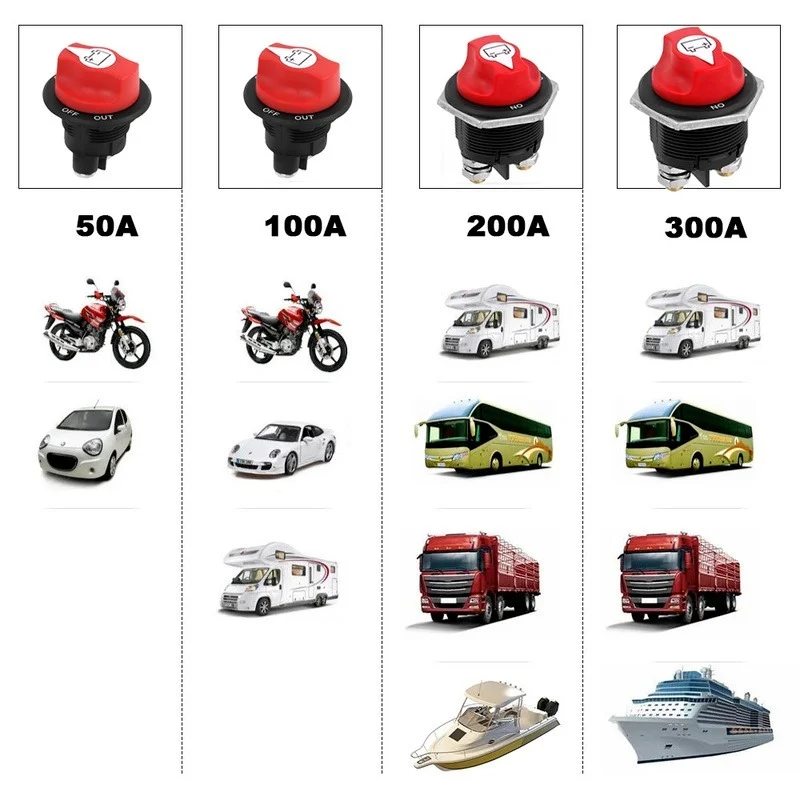 Car Battery Switch 100A Safe Power Cut Off Isolator Rotary Disconnect for Motorcycle Boat Truck RV Auto Accessories | Автомобили и