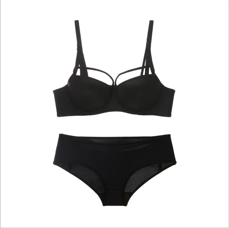 Girl'S Small Bust Gathering Europe And America Set Under The Thin Thick Women's Shiny Side Underwear Bra