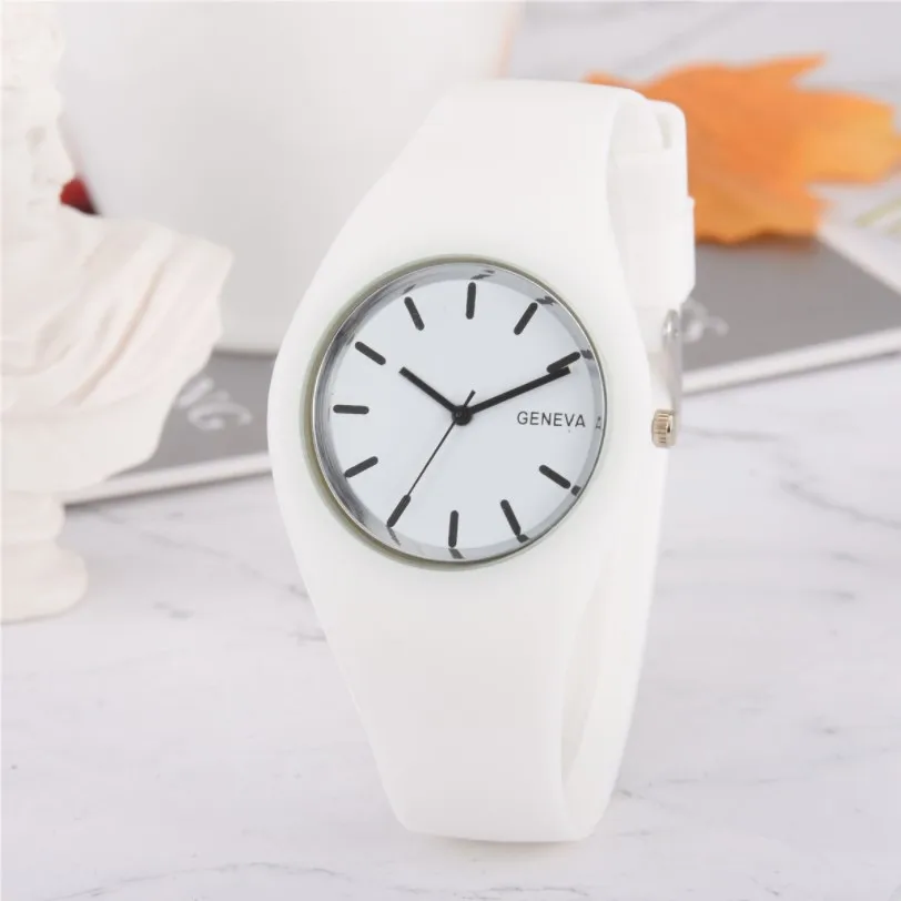 Thin Geneva Candy Color Silicone Watch Free Dresses for Women Student Jelly Casual Men Gift Simple Relojes Para Mujer Наручные часы