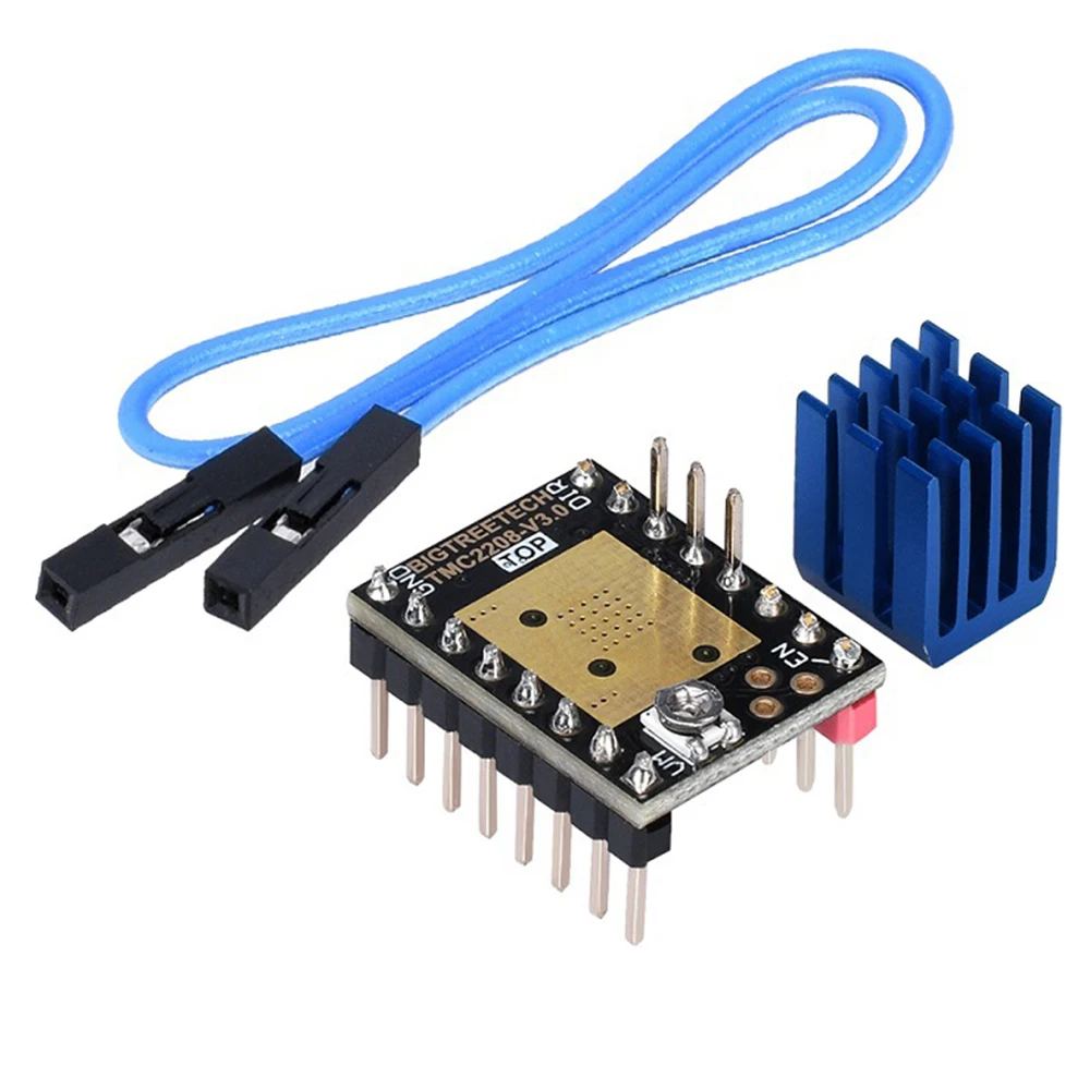 

TMC2208 V3.0 UART/STEP/DIR Stepper Damper 3D Motherboard with Heat Sink Driver Replacement Damper Motor Driver for 3D Printer