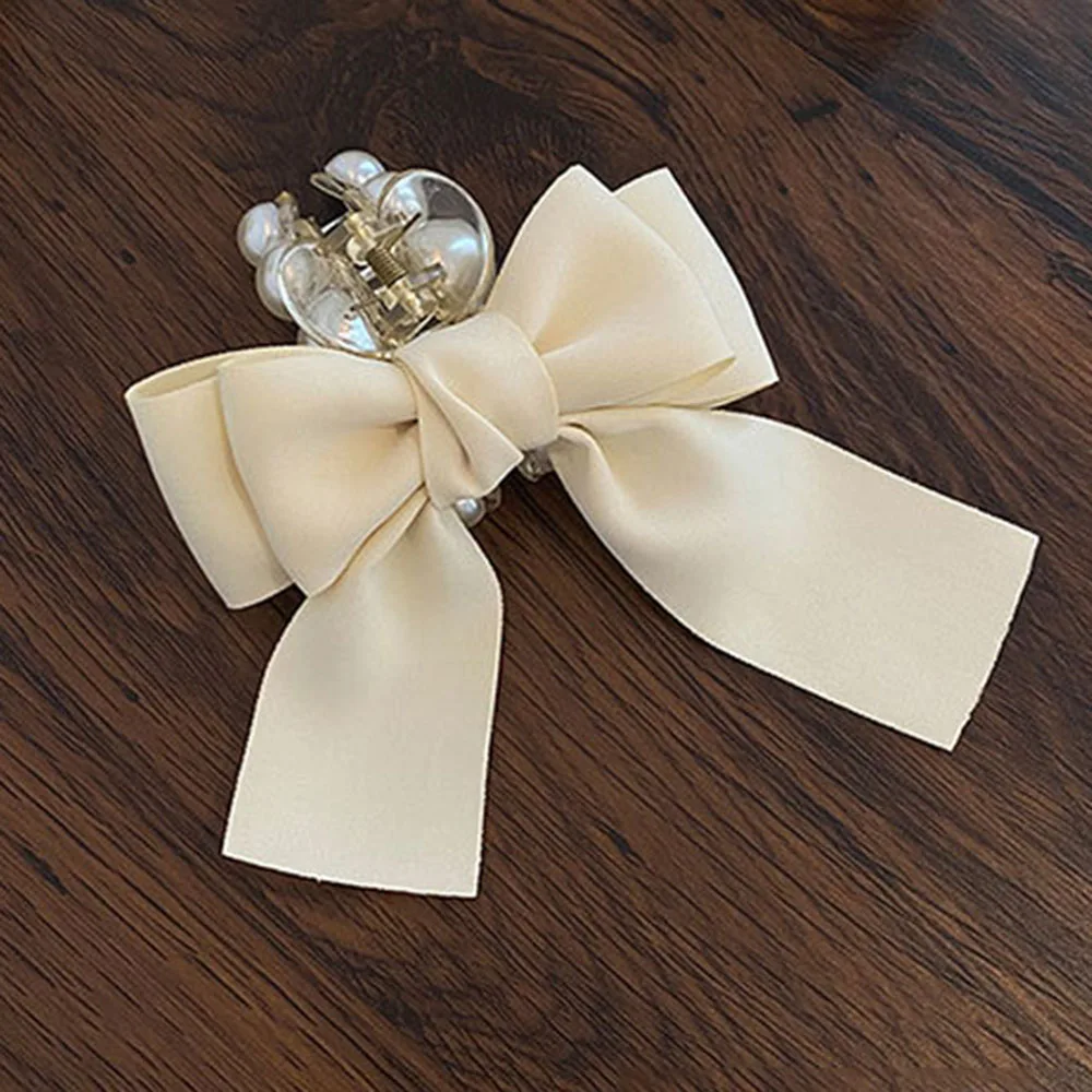 

Ribbon Bow Banana Hair Clip Cute Pearl Hairpins Lace Barrette Hairpin For Women Hair Accessories Fashion Ribbon Bow Hair Claw