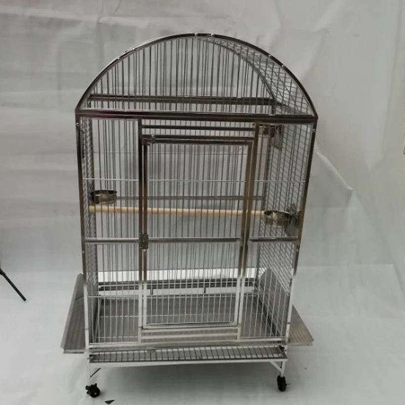 Lhxmas SUS304 большой размер 90x60x155 см купольная клетка из нержавеющей стали для попугая