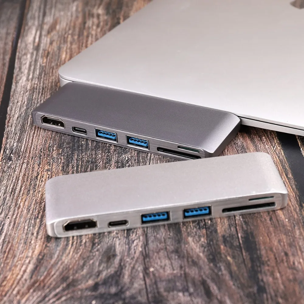 Два порта USB C концентратор до 4K HDMI адаптер Thunderbolt 3 двойной USB 3,1 данных type-C концентратор TF SD PD адаптер для MacBook Pro Air 13