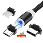 Магнитный USB кабель типа C кабель для iPhone 11Pro Micro USB быстрая зарядка шнур для Samsung Huawei LED магнит 3 в 1 телефонный шнур
