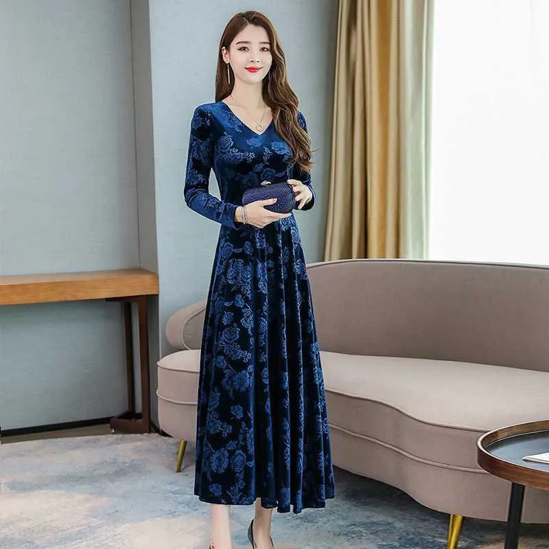 Женское осенне-зимнее Золотое бархатное платье благородного зарубежного стиля