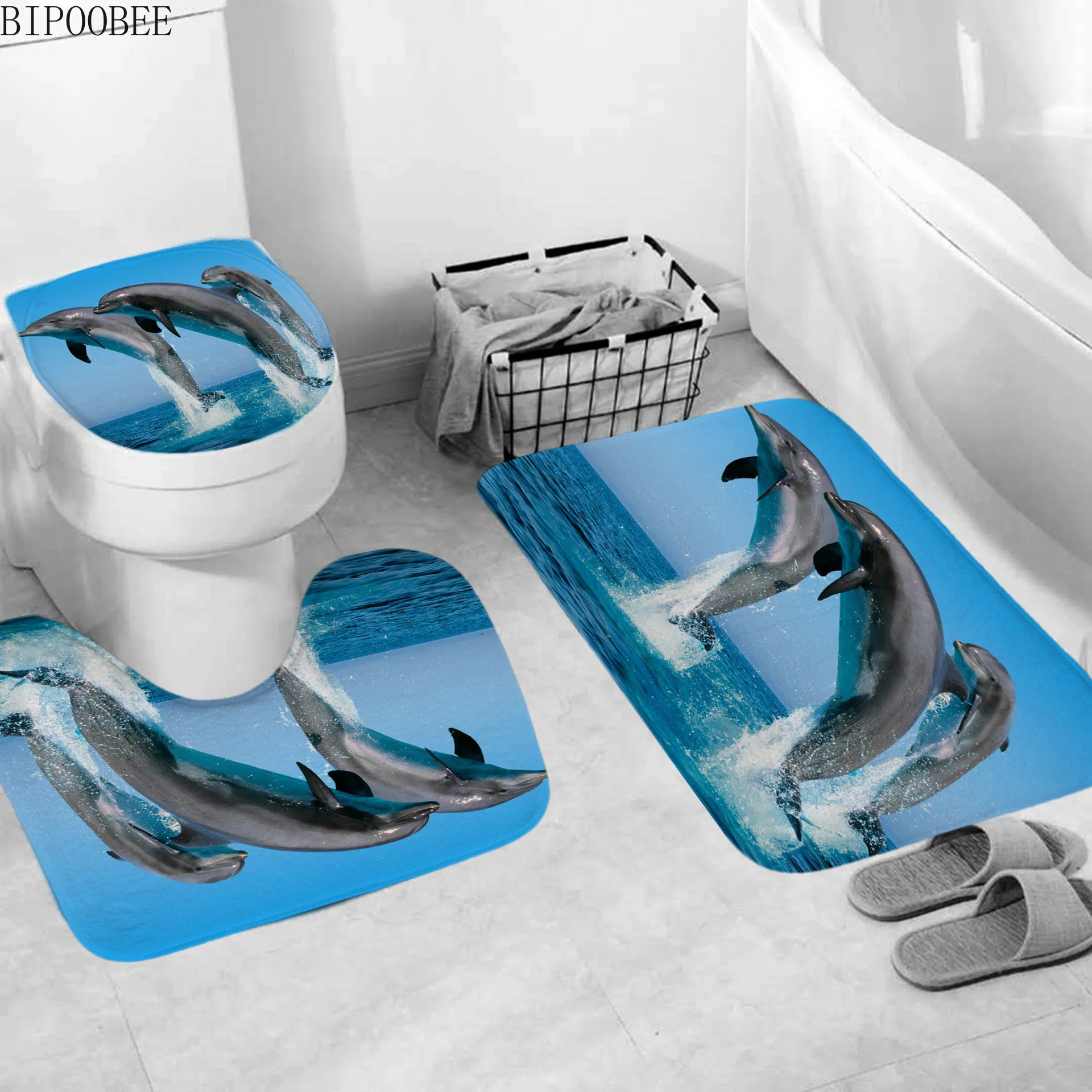 Океанским пейзажем ткань душ Шторы Водонепроницаемый и милым изображением