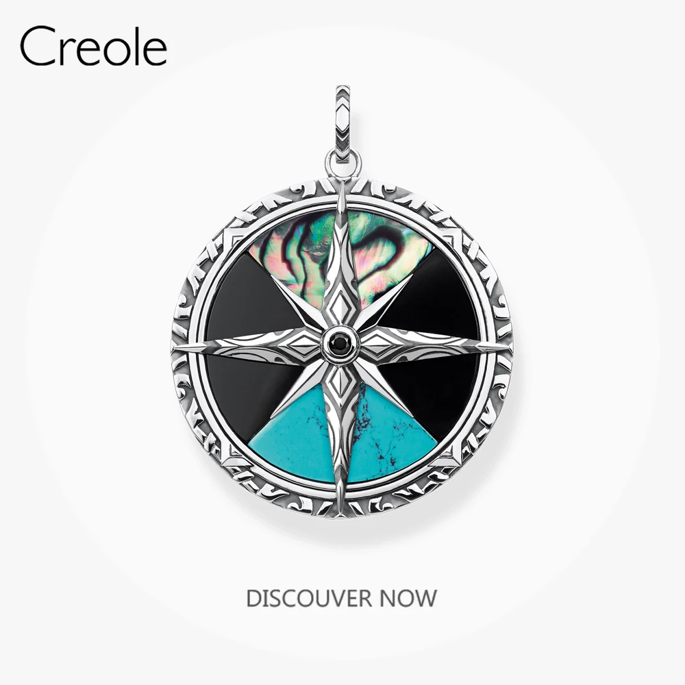 

Кулон с крупным компасом, Весенняя Модная бижутерия 2020 пробы из серебра 925 пробы, очаровательное богемное спутник жизни, подарок для женщин ...