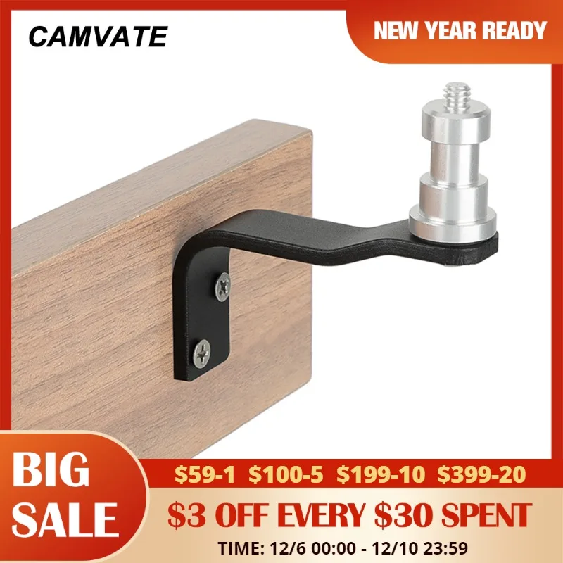 

CAMVATE Wall /Table / Ceiling L- Type Pedestal Mount With 1/4''-20 Thread Screw Adapter For Monitor,Flash,Video Light Supporting