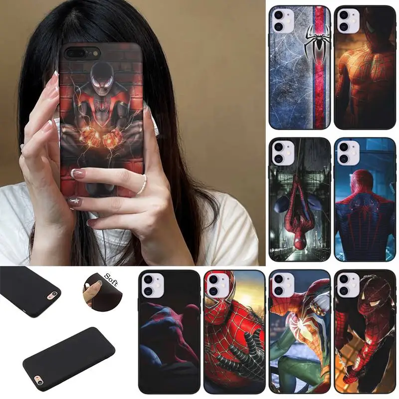 

Spidermas Phone Case Fundas Shell Cover For Iphone 6 6s 7 8 Plus Xr X Xs 11 12 13 Mini Pro Max