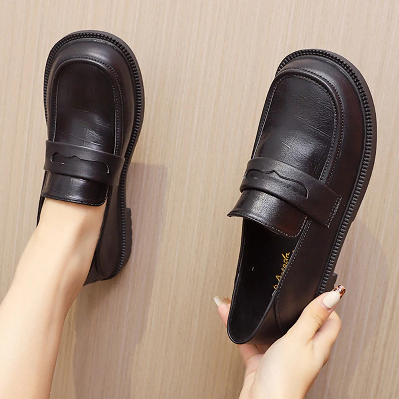 

Women Shoes Autumn Female Footwear Oxfords Soft Slip-on Casual Sneaker All-Match Black Flats Square Toe Shallow Mouth Loafers Wi