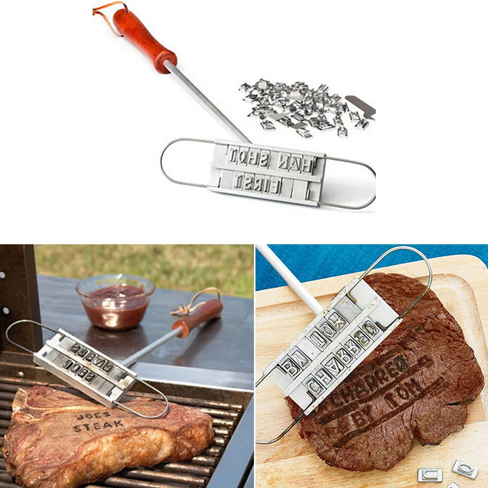 Маркировка деревянной ручкой стейк штамп гриль 55 букв мясо принадлежности для