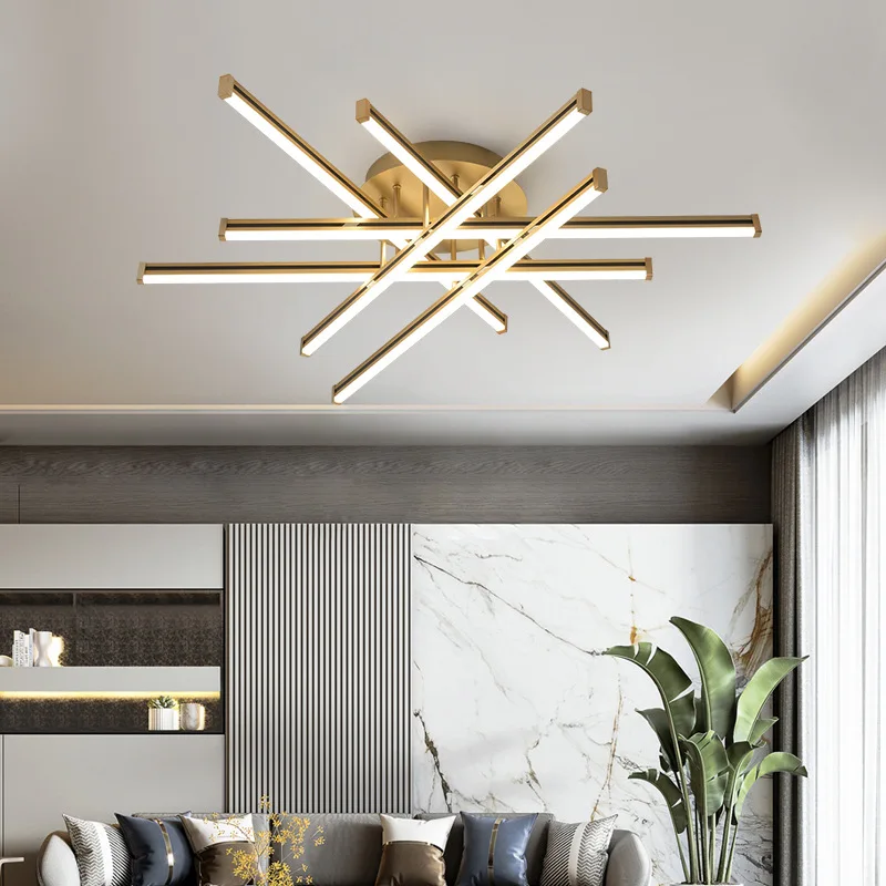 

Modern Minimalist Living Room Lamp Atmospheric Original Light Luxury Line Ceiling Lamp New Nordic Bedroom Lamp