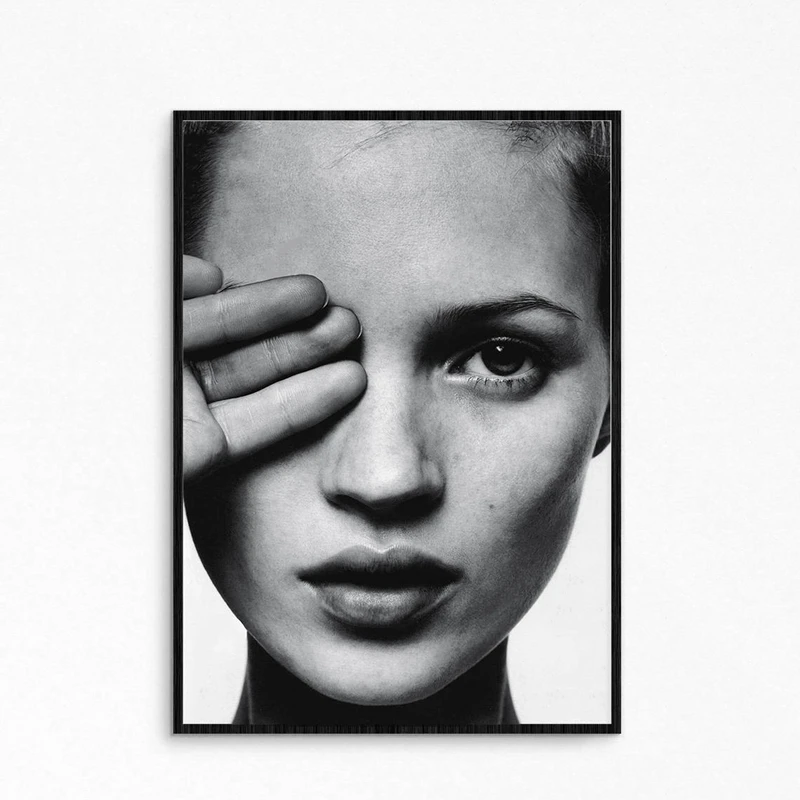Модная одежда для девочек плакат Черный и белый Фотография Печать Nordic девушка
