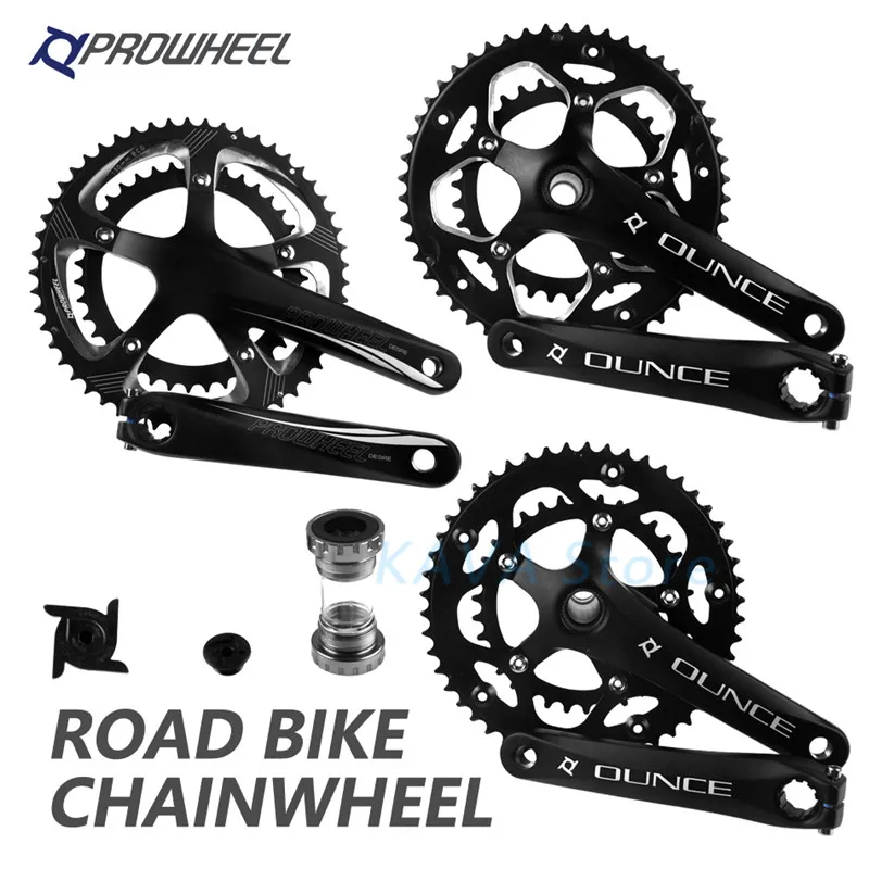 Ажурный коленчатый вал PROWHEEL с двойной цепью шоссейный 53 39t 50 34t дорожный складной