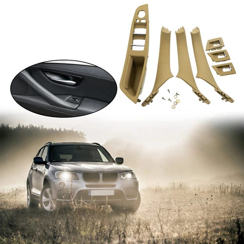 2 комплекта RHD внутренняя дверная ручка для автомобиля панель Накладка Bmw 5 серия