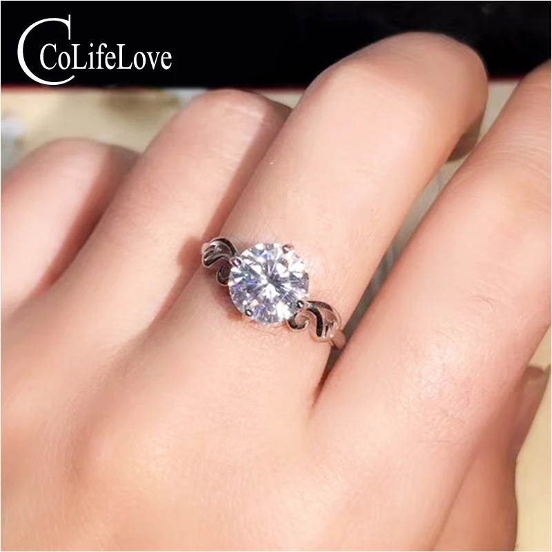 

CoLife Jewelry Fashion Moissanite Ring for Wedding 1ct 1.2ct 2ct 102% Real Moissanite Silver Engagement Ring Birthday Gift