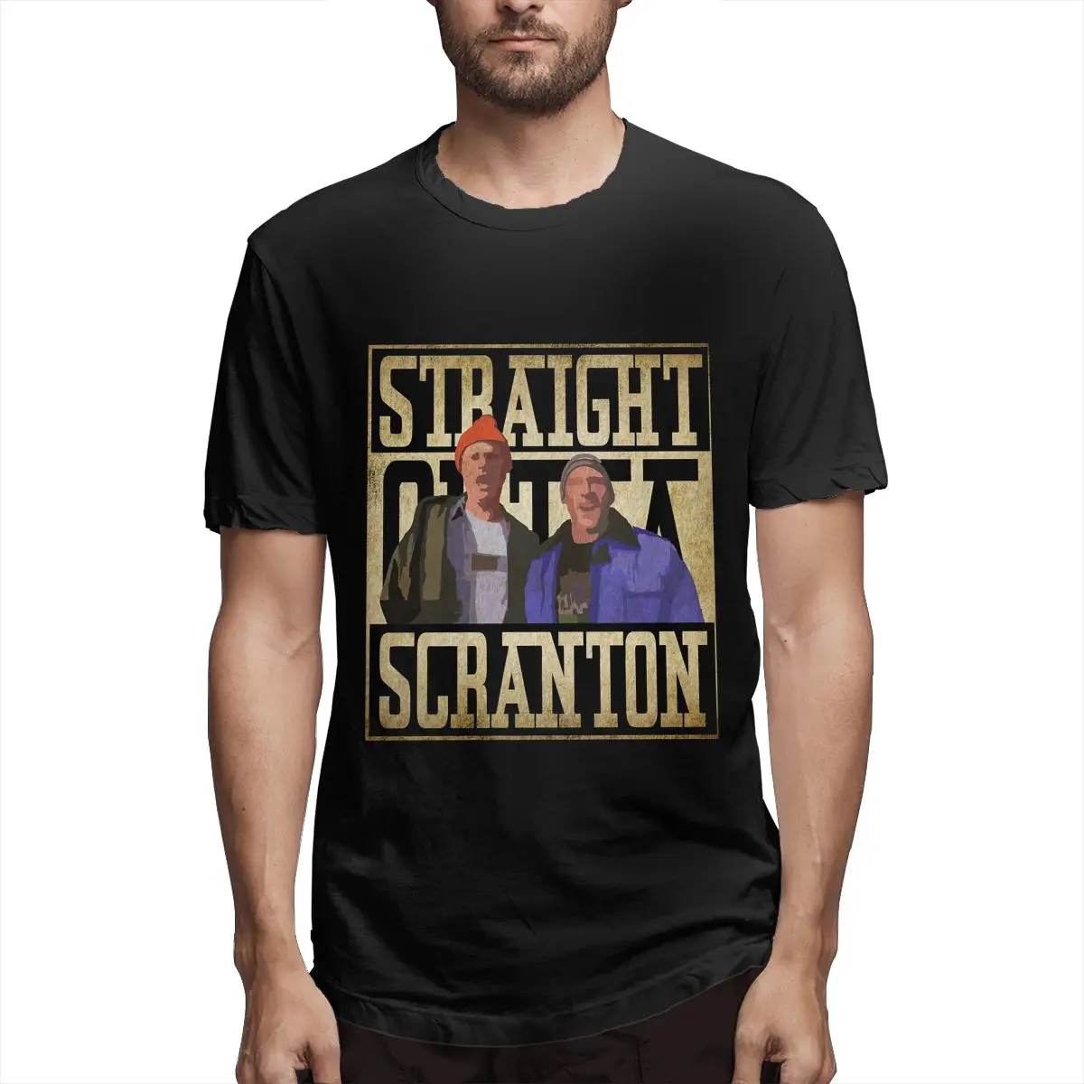 

Scranton The Electric City Straight Outta Scranton Lazy Scranton Men T-Shirt Novelty Tee Shirt Short Sleeve O Neck T-Shirt