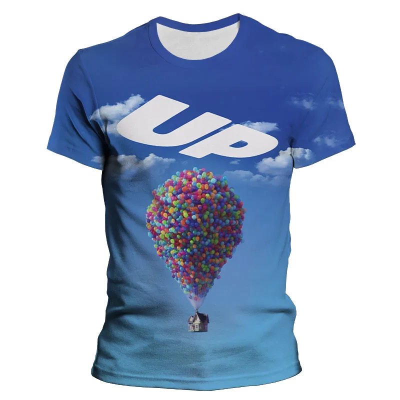 

Men/Women clothes 3D Print t shirt ballon fly print film UP movie cartoon tshirts streetwear Boy girl Kids short Sleeve shirt