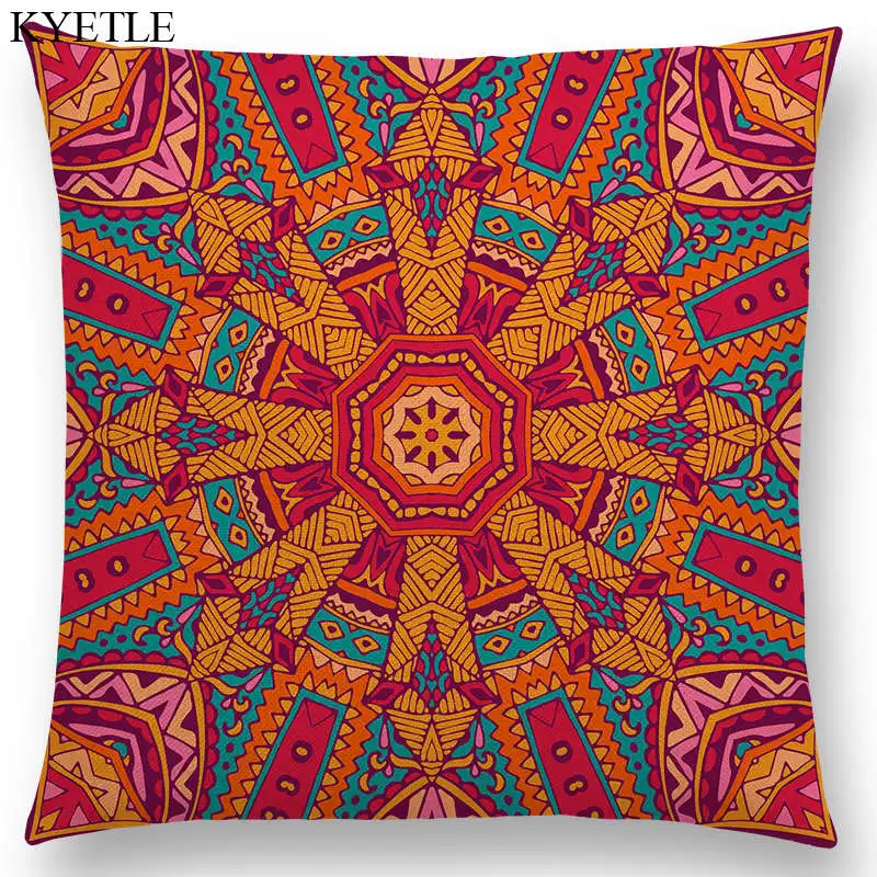 Boho Paisley Mandala Decorative Pattern Flower Plants National Style Geometry Leaf Beautiful Cushion Cover Nice Pillow Case | Дом и сад