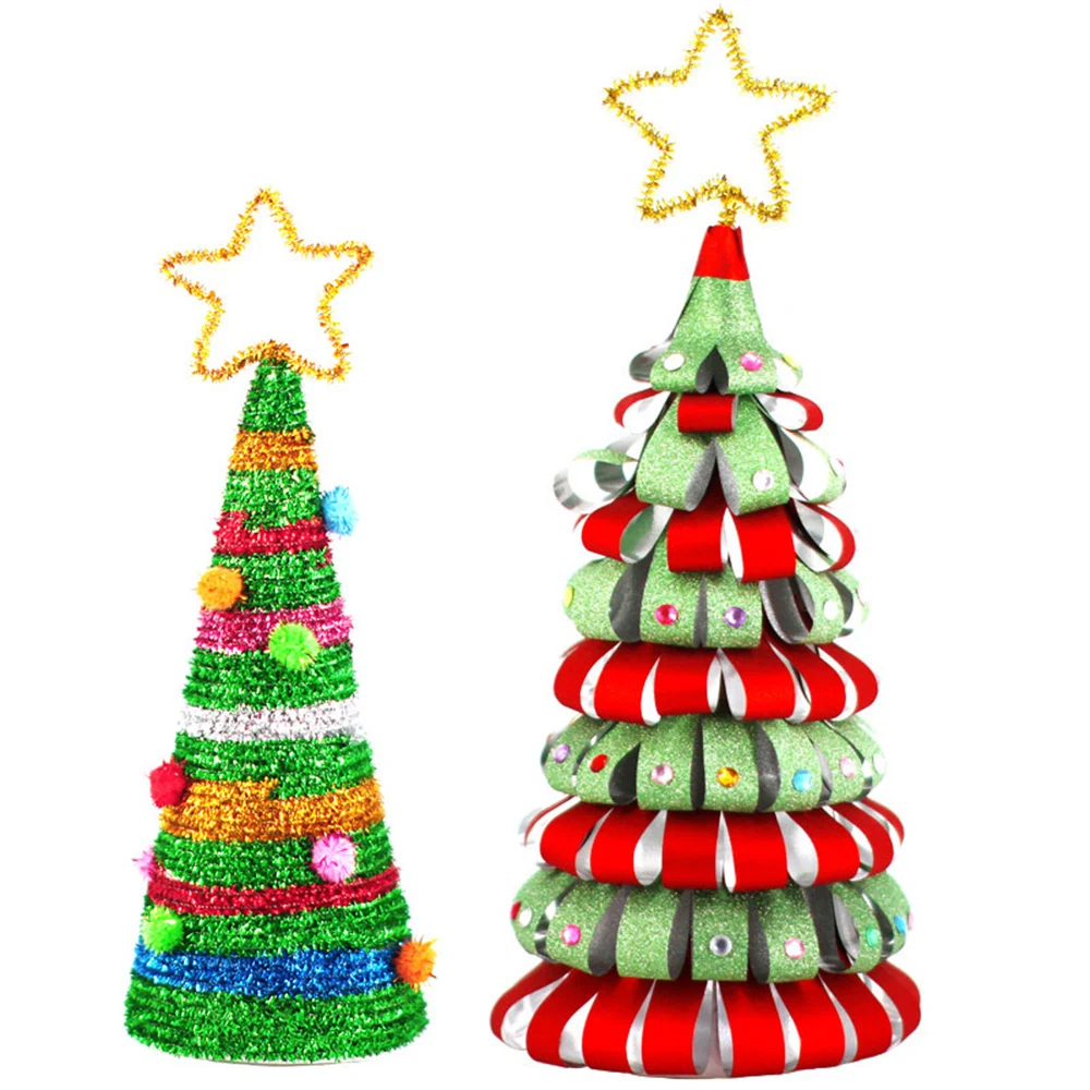Самодельные поделки Рождественская елка съемные Мини бумажные украшения для