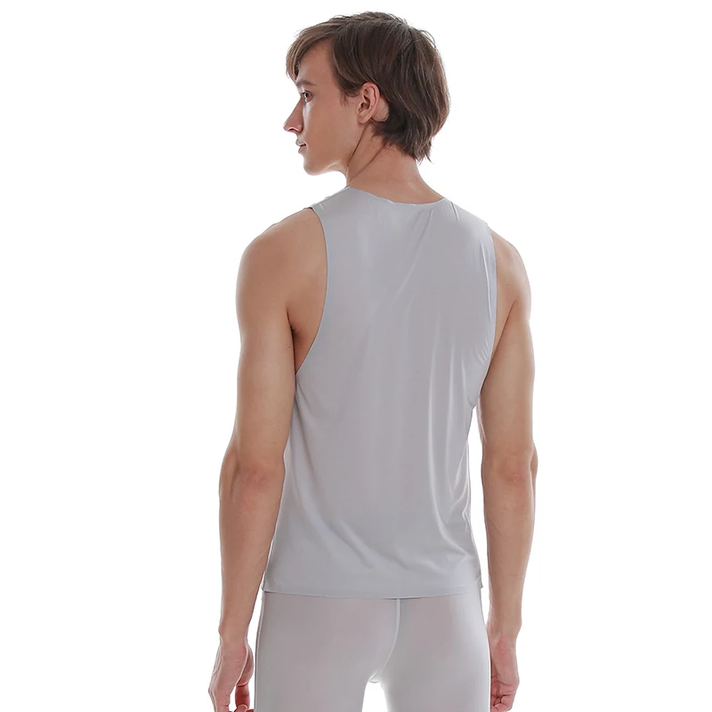 Мужской Ультратонкий жилет AsiaSkin из ледяного шелка с широким плечом без следов