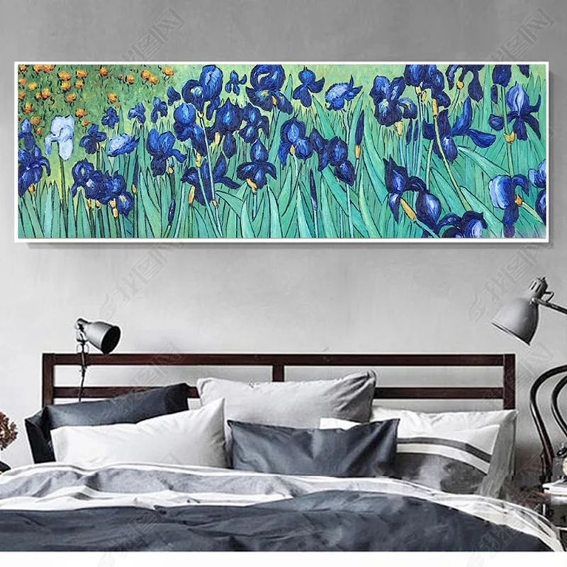 Картины с изображением Ван Гога ирисовых цветов репродукции на стене