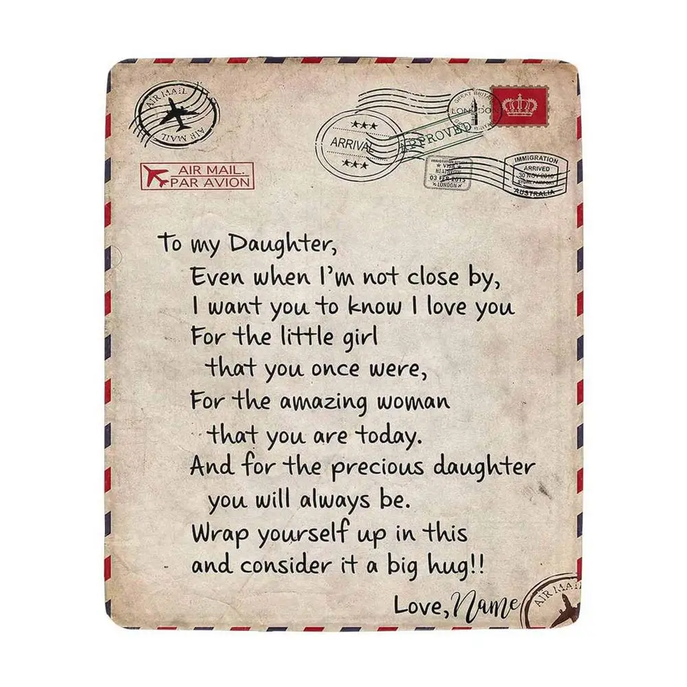 

Personalized Blanket with Text Ultra-soft Cozy for Sofa Bed