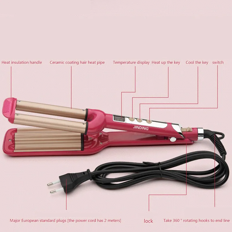 

It is in the LCD electric porcelain hair styler hair curler roll 3 barrels curling tongs clamp V52 varies modelling tools