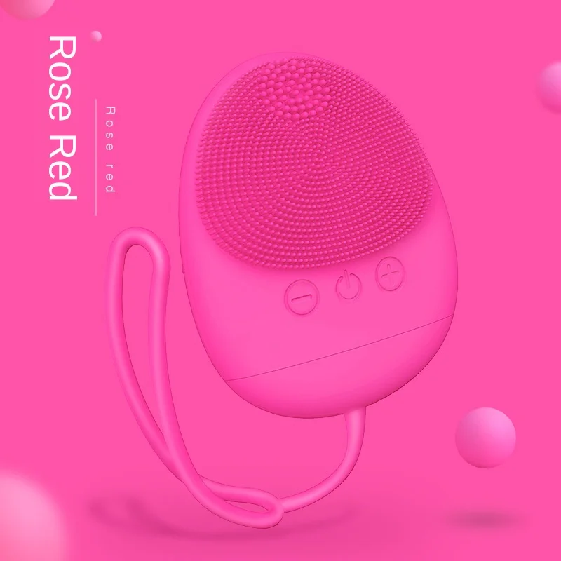 Мини электрическая щетка для очищения лица Pore Cleanser Silicone Facial Massager Waterproof Rechargeable Sonic Skin Scrubber.