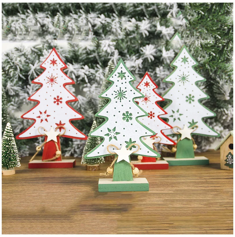 2020 Новый рождественский стол маятник фетровая Снежинка Деревянная