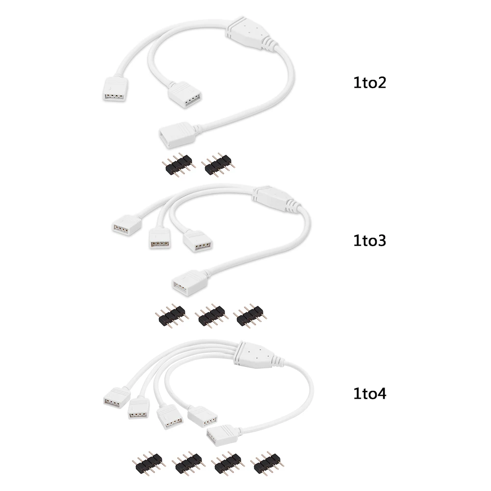 4 контактный разветвитель RGB Удлинительный кабель светодиодный светильник