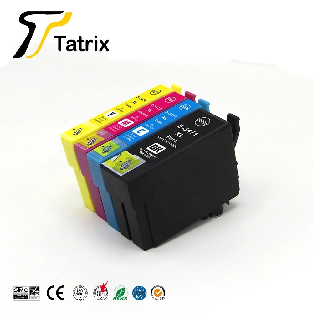 Tatrix for Epson 34xl T3471 T3472 - 4 Color Compatible Printer Ink Cartridge WorkForce Pro WF-3720DWF WF-3725DWF | Компьютеры и офис