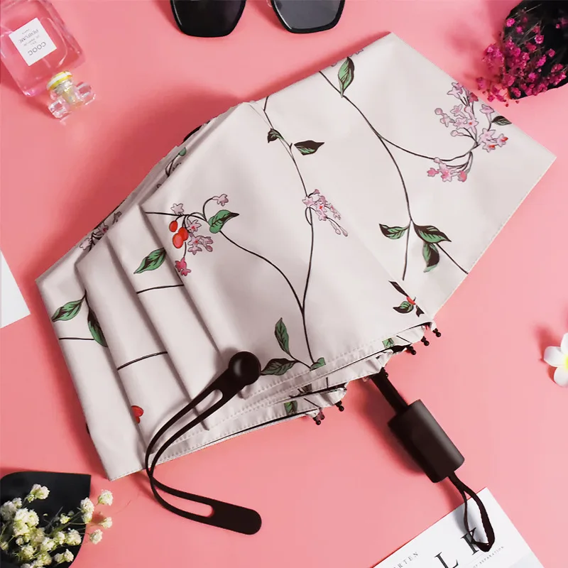 Новый двухслойный складной зонт три/пять автоматический с защитой от УФ лучей