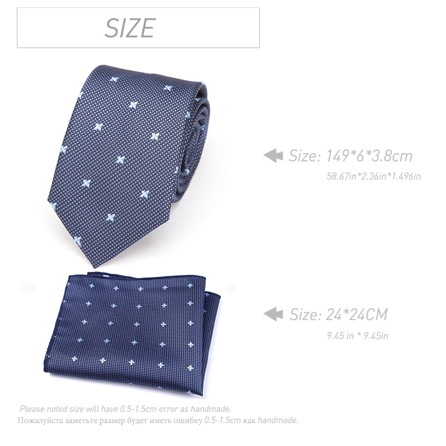 

Mens Ties Fashion Necktie for Men Hanky Tie Set Dot Striped Neck Ties Slim Tie for Wedding Social Party Accessories