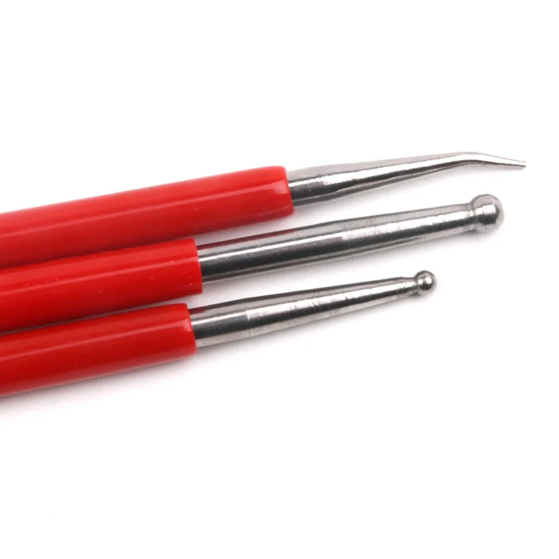 Juego de Herramientas de acero inoxidable para esculpir arcilla polim&eacute;rica, juego de herramientas de artesan&iacute;a para tallado de cer&aacute;mica, de doble cabezal, 3 piezas-5