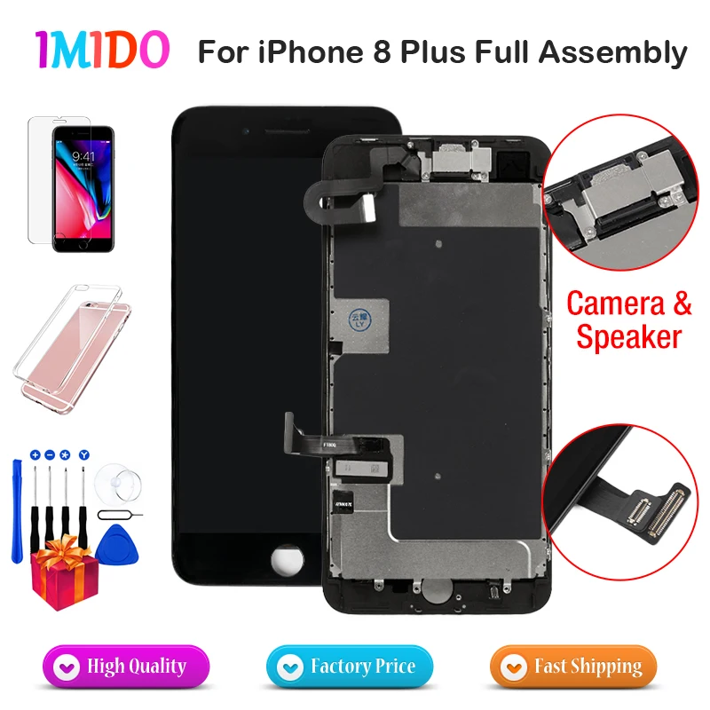 Класс AAA+++ экран для iPhone 8 8 Plus ЖК-дисплей OEM дигитайзер сборка Замена с 3D сенсорной гарантией объектив Pantalla