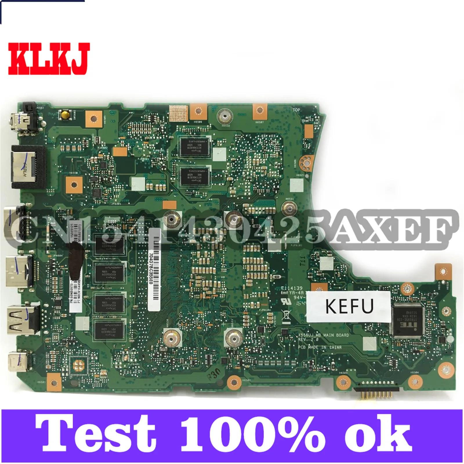 

KLKJ X556UJ Laptop Motherboard For ASUS X556UJ X556UV X556UB X556UR X556UF Original Mainboard 4G-RAM I5-6200U