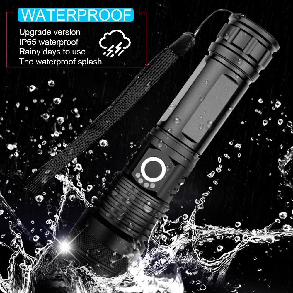 LED Flashlight xhp50.2 most powerful flashlight 5 Modes usb Zoom led torch xhp50 18650 26650 battery Best Camping for Camping