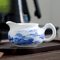 180ml Blue and White Porcelain Fair Cup Ceramic Mug Chinese Kung Fu Teaware Accessories Decoration Coffee Cups Mugs Craft Chahai