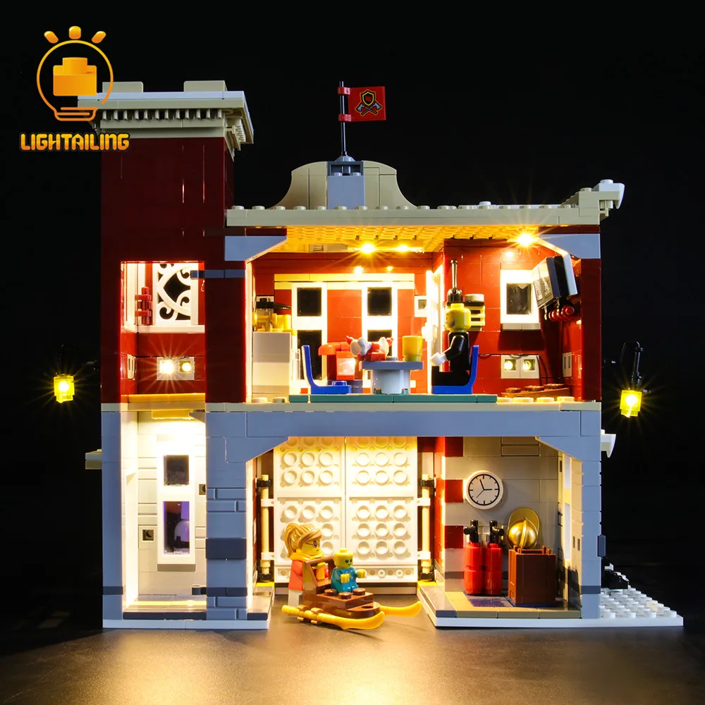 LIGHTAILING светодиодный светильник набор для создателя зимней деревенской пожарной станции светильник ing набор совместим с 10263(не включает модель